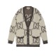 Gucci Reversible GG Mohair Wool Cardigan In Cream &amp; Dark Grey 635160