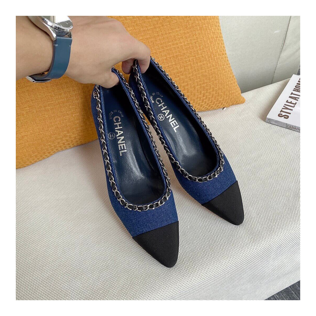 Chanel Denim Pumps G35384