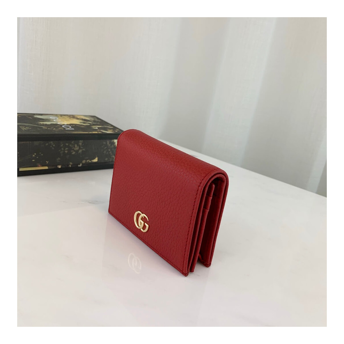 Gucci Leather Card Case Wallet 456126