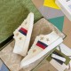 Gucci Ace Bees &amp; Stars Embroidered Sneaker White Leather 386750