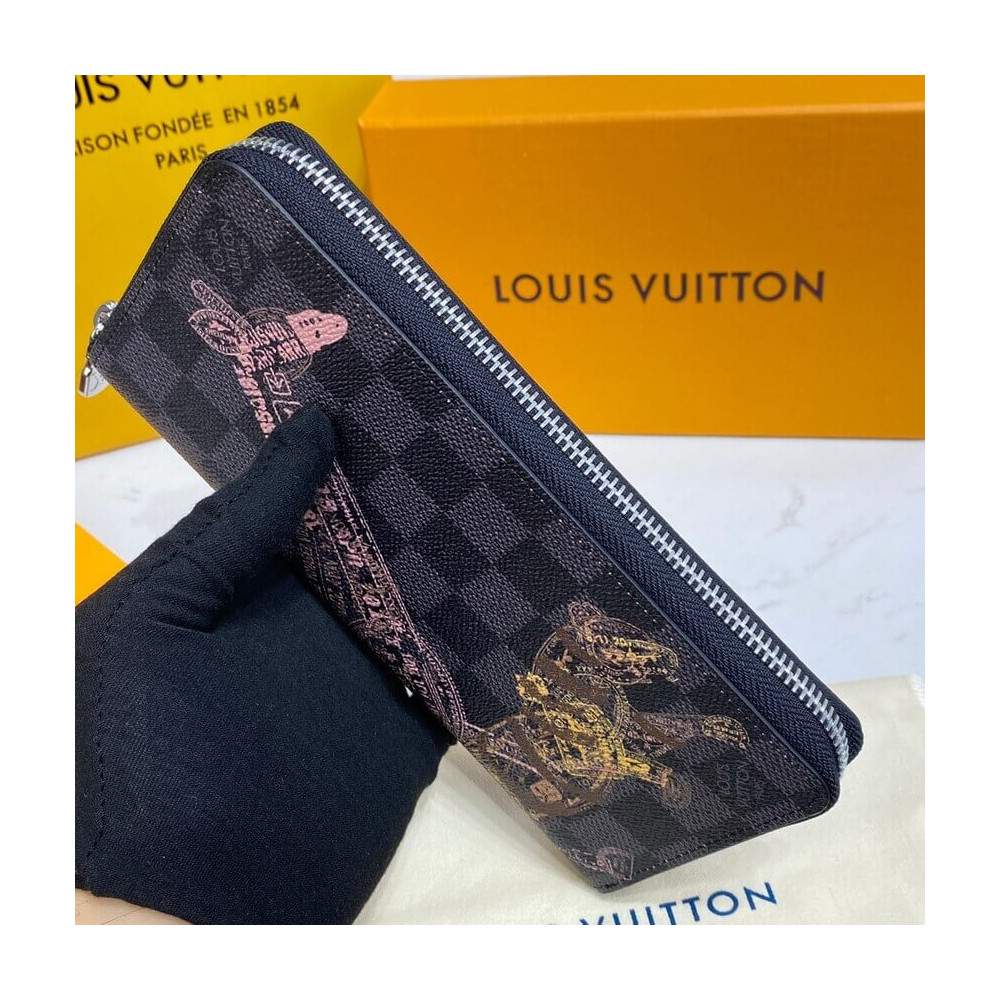 Louis Vuitton Damier Graphite Zippy Wallet Vertical N64606