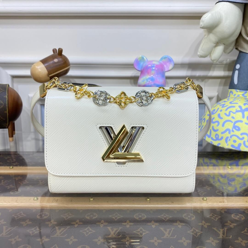 Louis Vuitton Epi Leather Twist MM with Monogram Flowers Chain