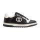 Gucci MAC80 Interlocking G Leather Sneakers Black/White 756815