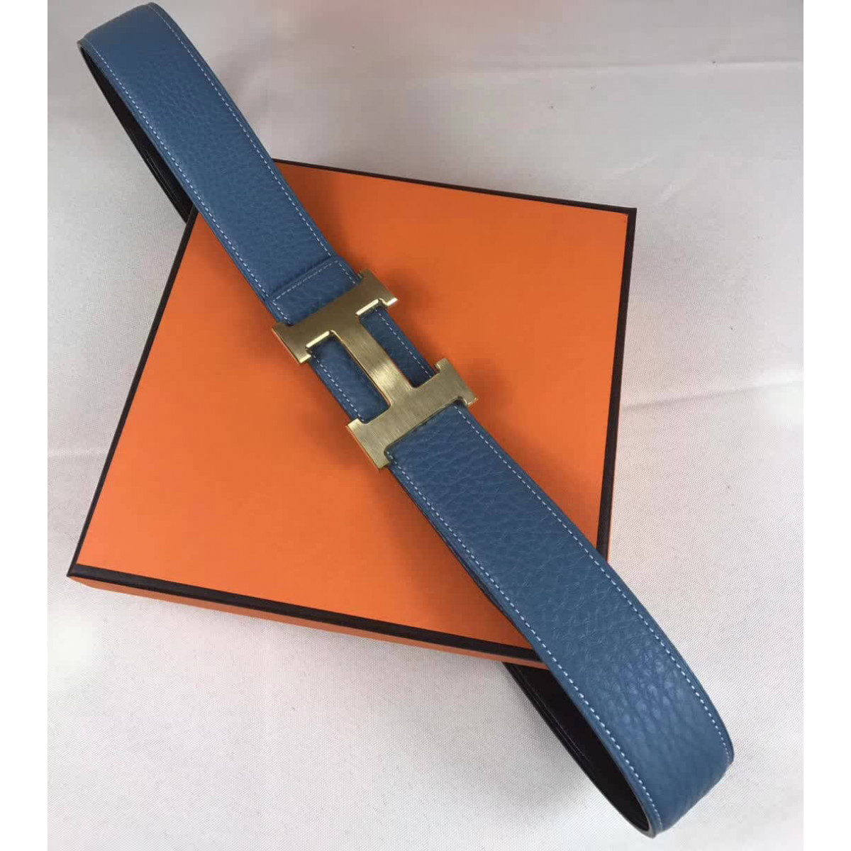 Hermes H Belt Buckle &amp; Reversible Leather Strap 38 mm HB04