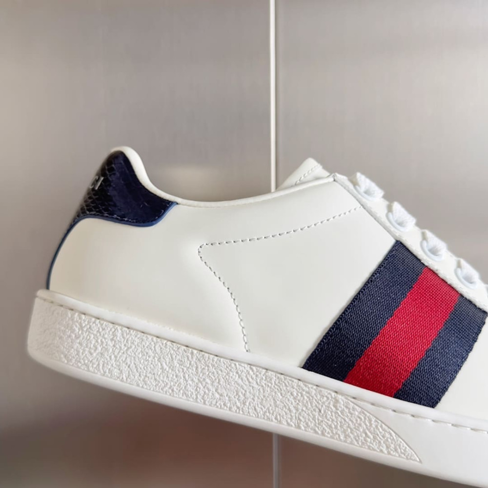 Gucci Ace Sneaker With Web White Blue Red