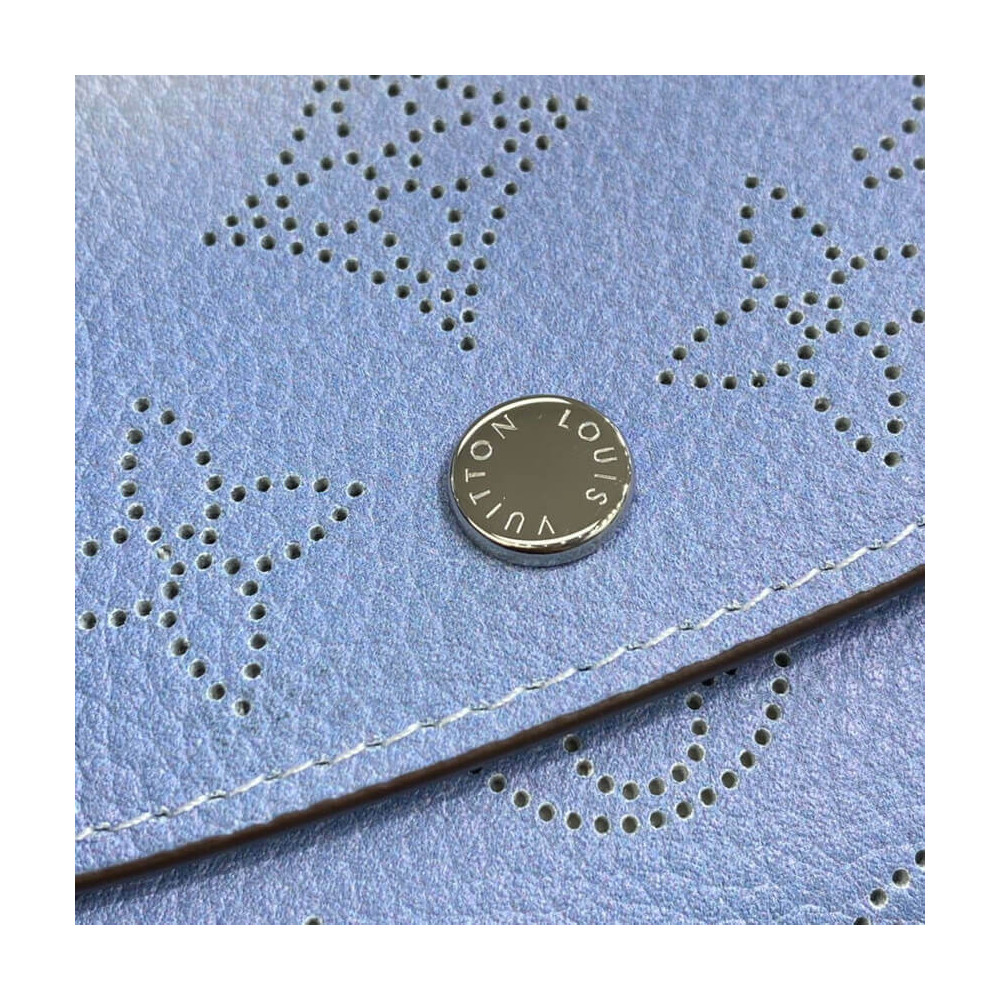 Louis Vuitton Iris Compact Wallet in Blue Gradient Mahina Perforated Leather M69540