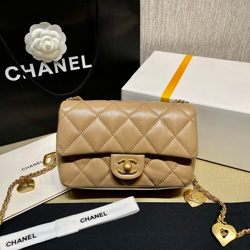 Chanel Mini Flap Bag 20cm Heart Chain AS3457