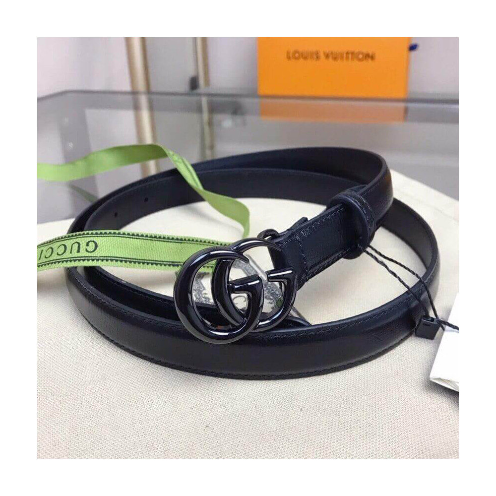 Gucci GG Marmont 20mm Thin Belt 409417 Black