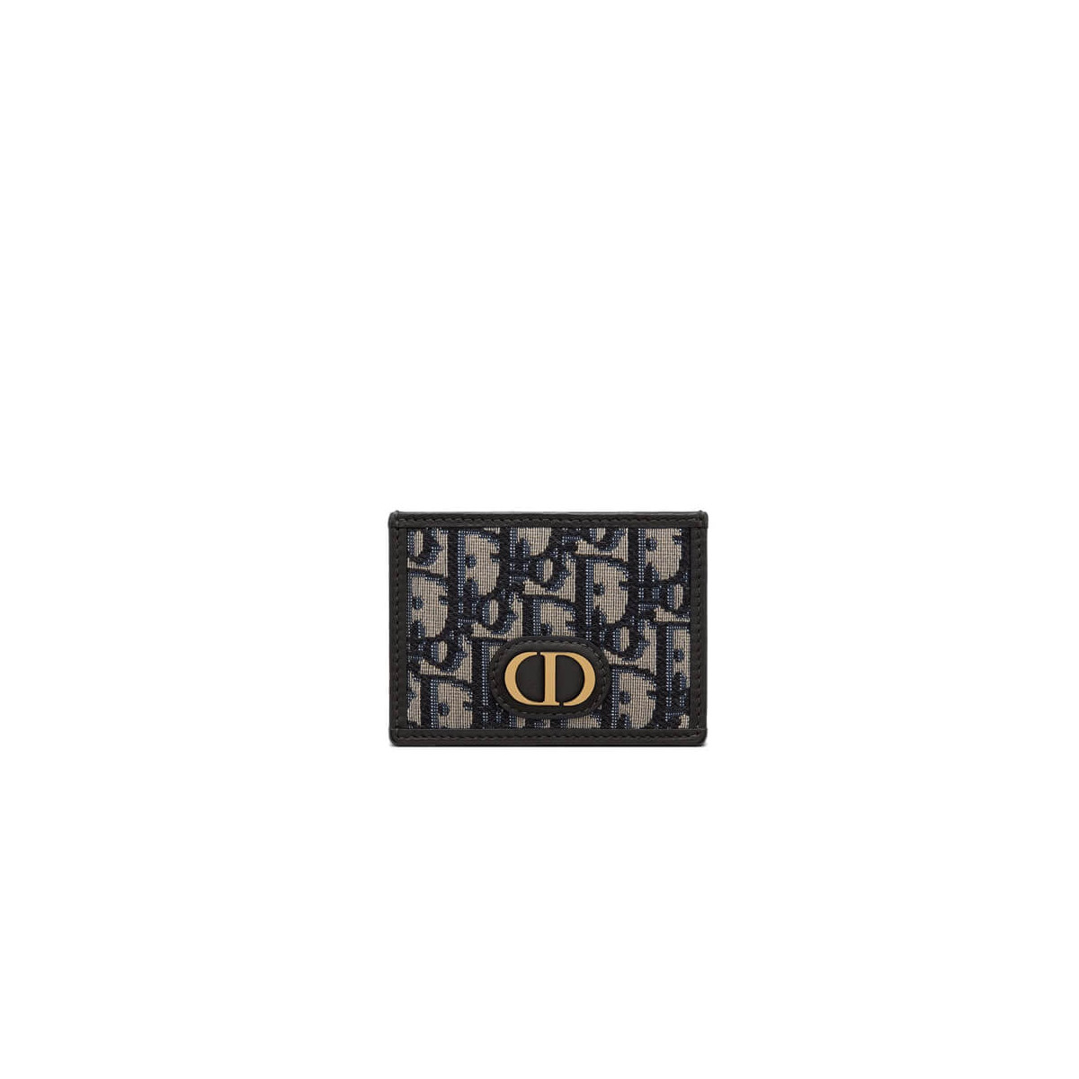 Dior 30 Montaigne Flat Card Holder Blue Oblique Jacquard S2098