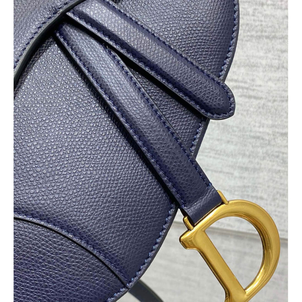 Dior Mini Saddle Bag with Strap Grained Calfskin M0456