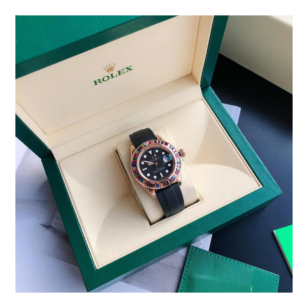 Rolex Yacht-Master 40mm Rose Gold Rainbow 116655