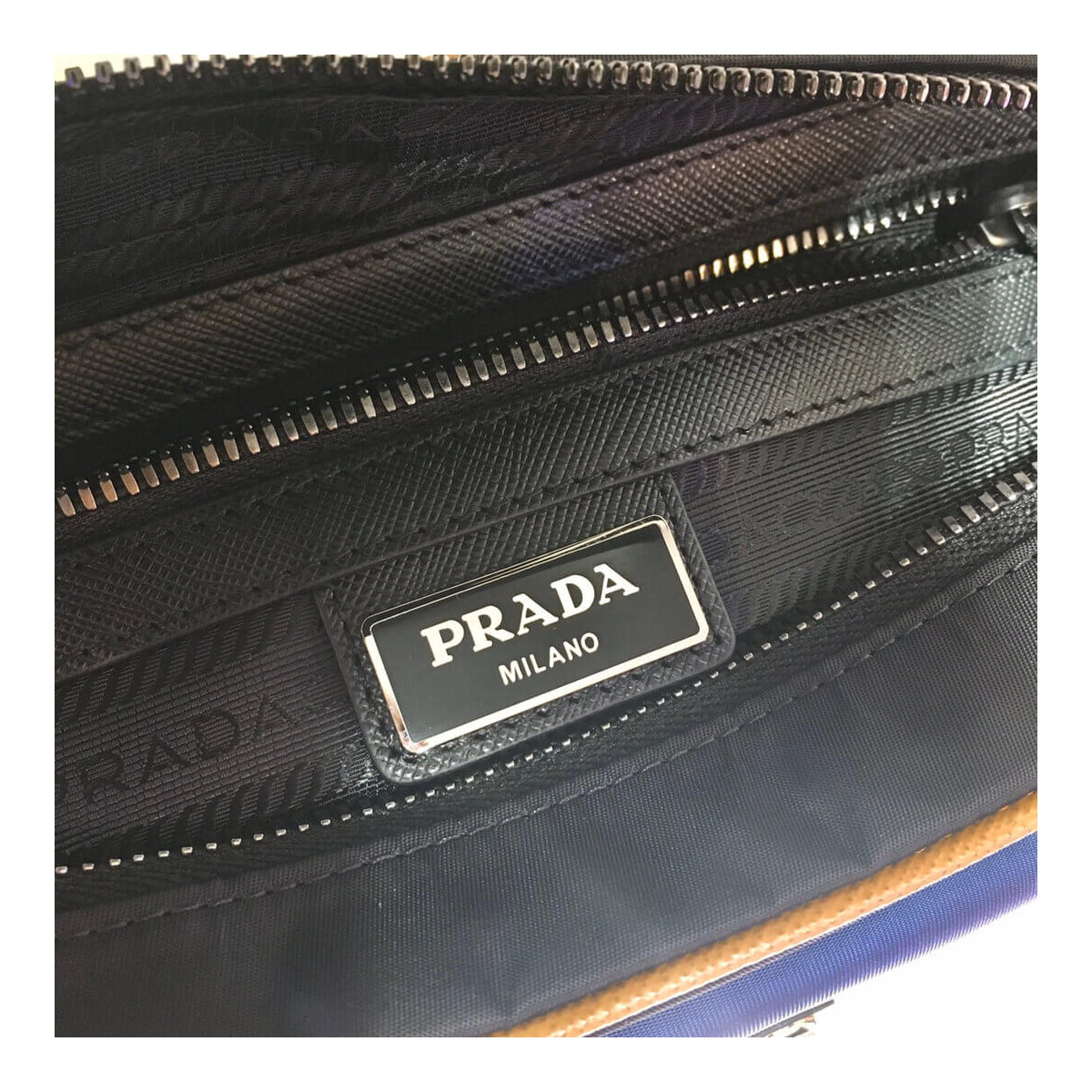 Prada Nylon Cross-Body Bag 2VH074 Black/Blue/Yellow