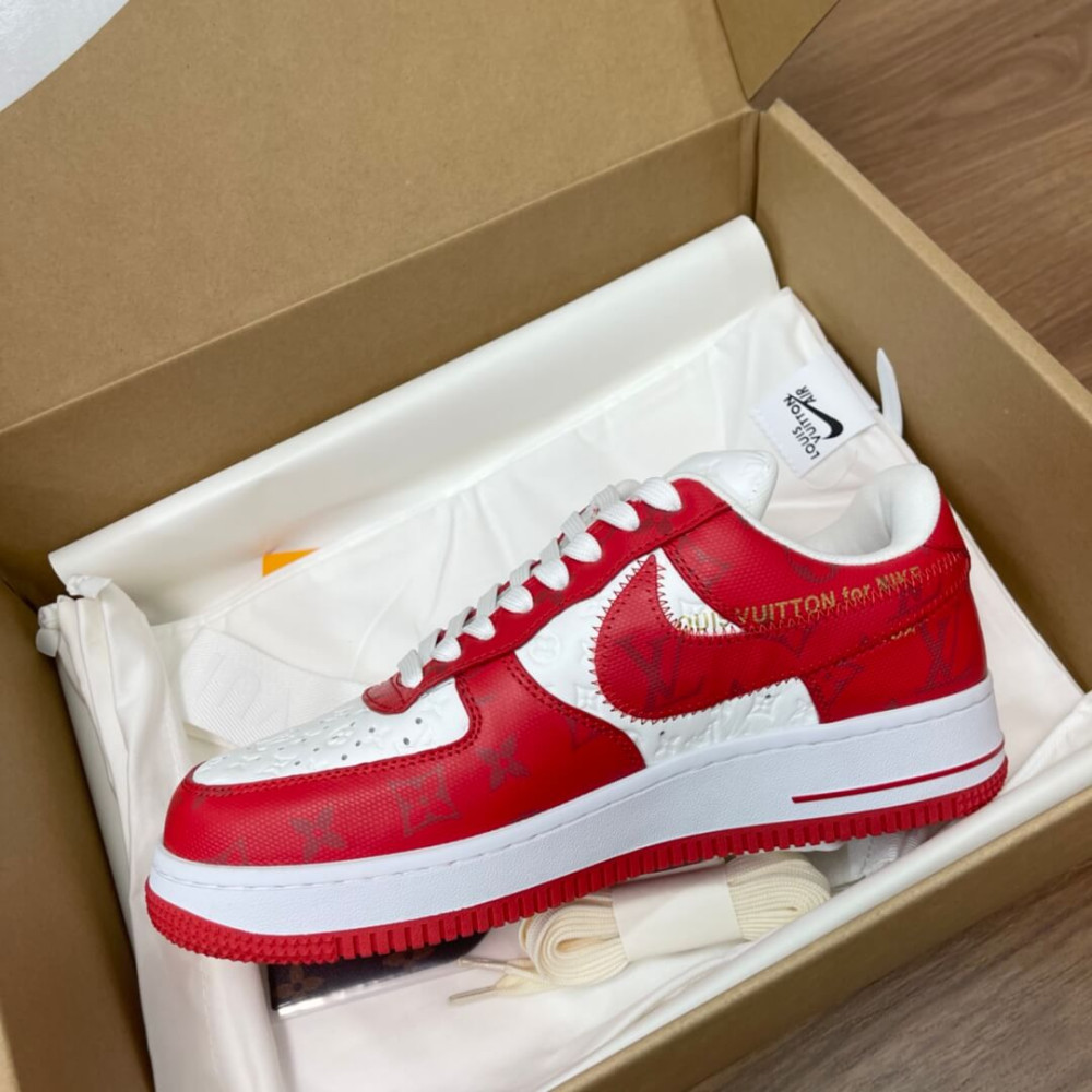 Louis Vuitton Virgil Abloh x Nike Air Force 1 Sneakers White/Red