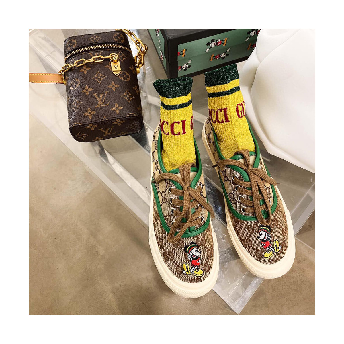 Gucci GG Disney x Gucci Low-Top Sneaker 875604 Green