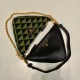 Prada Symbole Leather and Fabric Mini Bag 1BC176 Black/Ivy Green