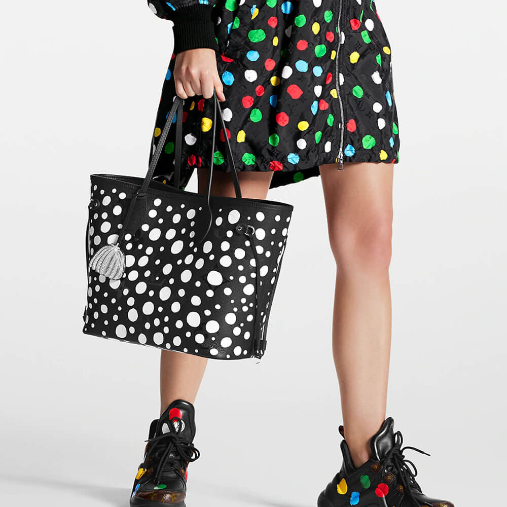 Louis Vuttion Yayoi Kusama Neverfull MM M46390 Black/White