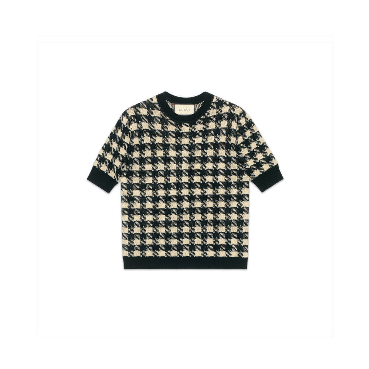 Gucci Houndstooth Short Sleeve Jumper 595697