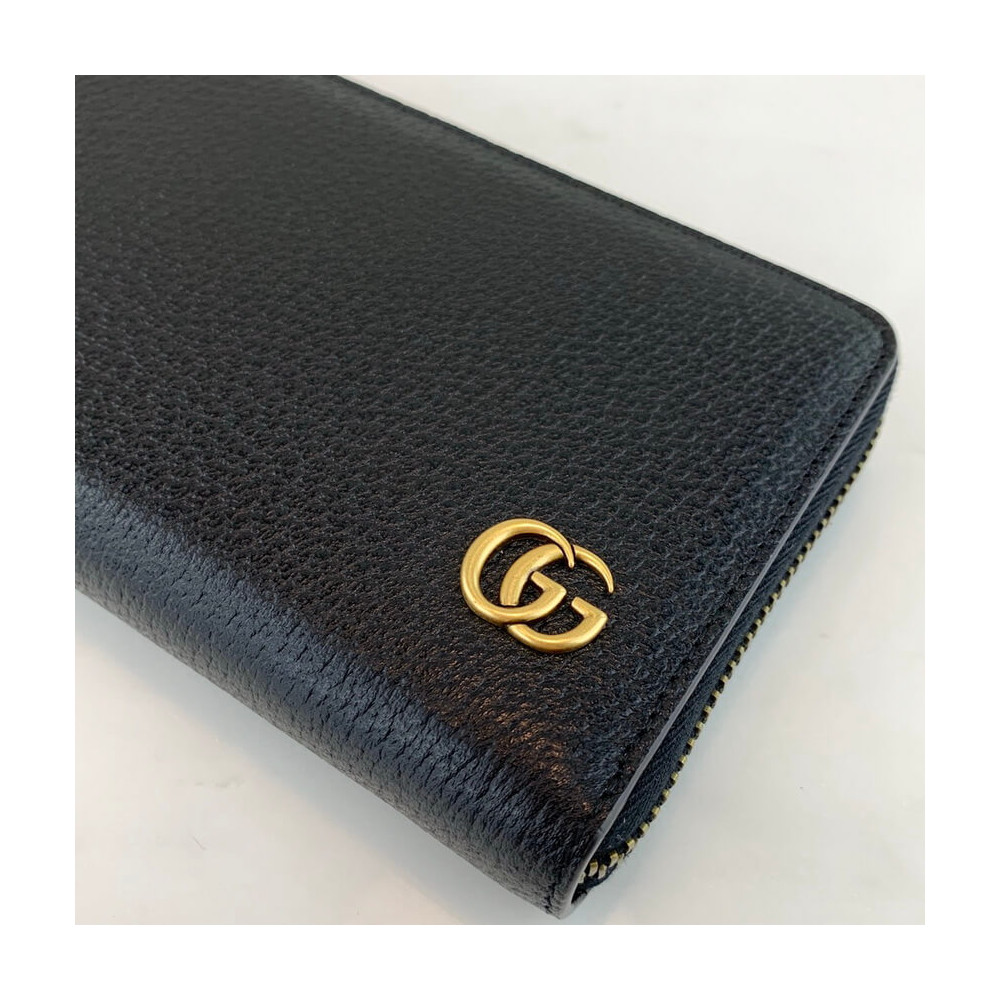 Gucci GG Marmont Metal-Free Tanned Leather Zip Around Wallet 428736