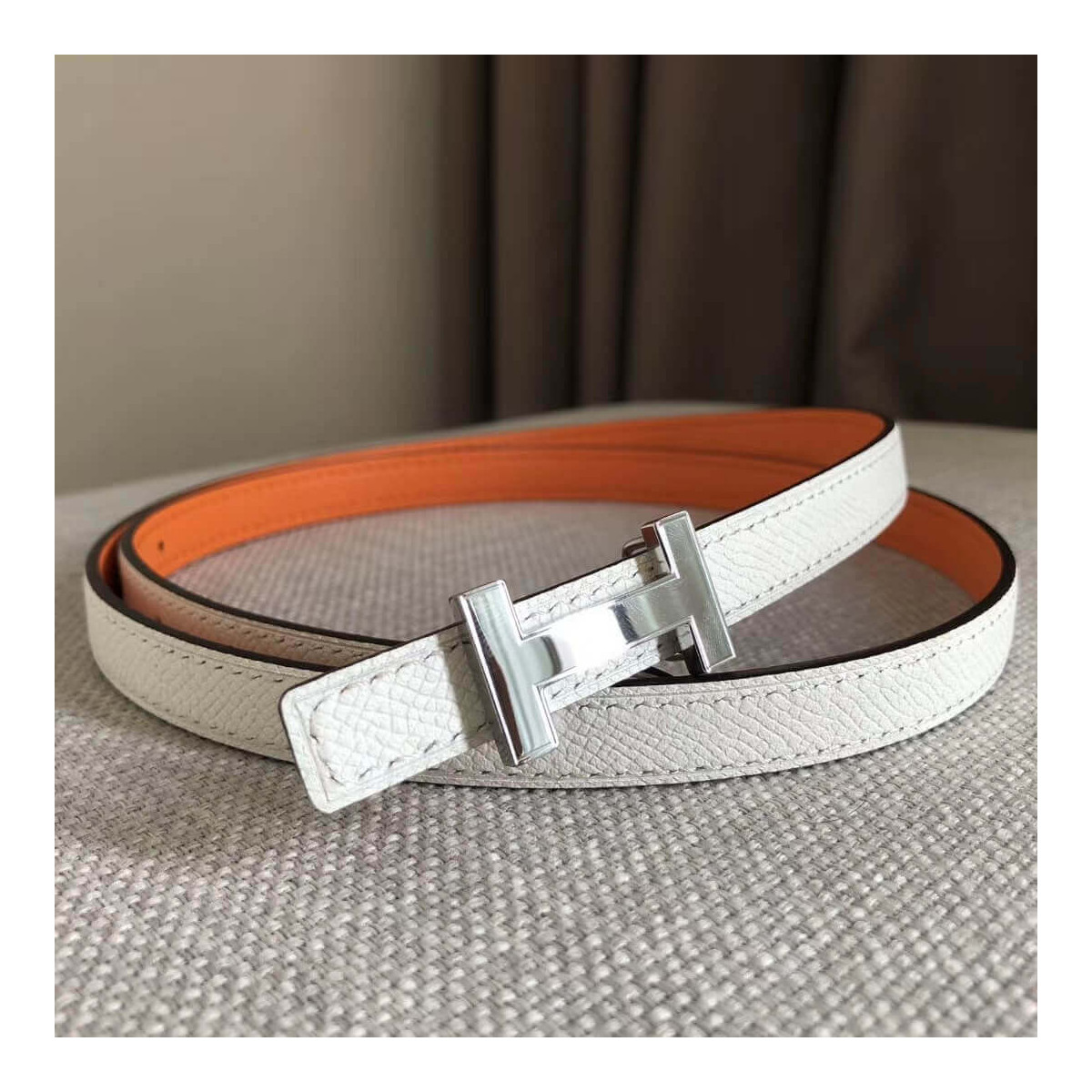 Hermes Focus Belt Buckle &amp; Reversible Leather Strap 13mm H0645