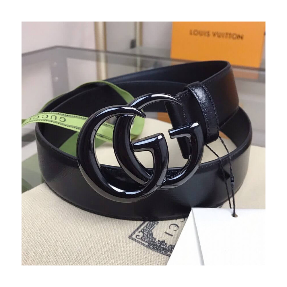 Gucci GG Marmont 40mm Wide Belt 400593 Black