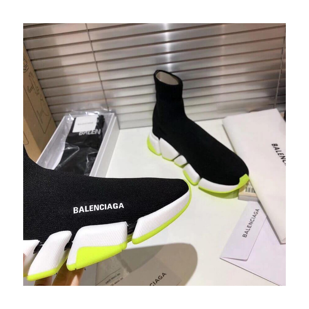 Balenciaga Speed 2.0 Knit Sock Sneakers 617239 Fluorescent Green