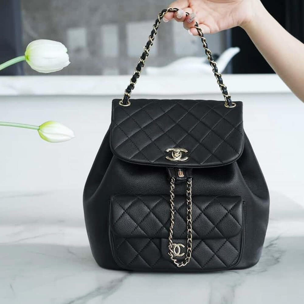 Chanel Calfskin Quilted Medium Duma Backpack AS3618