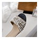 Chanel Satin CC Pearl Sandal Flats 36123