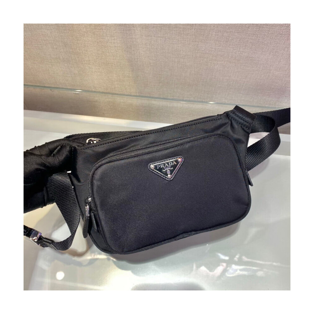 Prada Re-Nylon and Saffiano Leather Shoulder Bag 2VH128