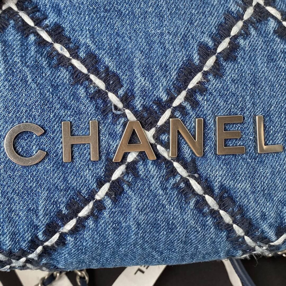 Chanel 22 Mini Handbag in Stitched Denim AS3980