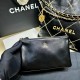 Chanel 22 Handbag Shiny Metallic Calfskin AS3260 Black/Gold