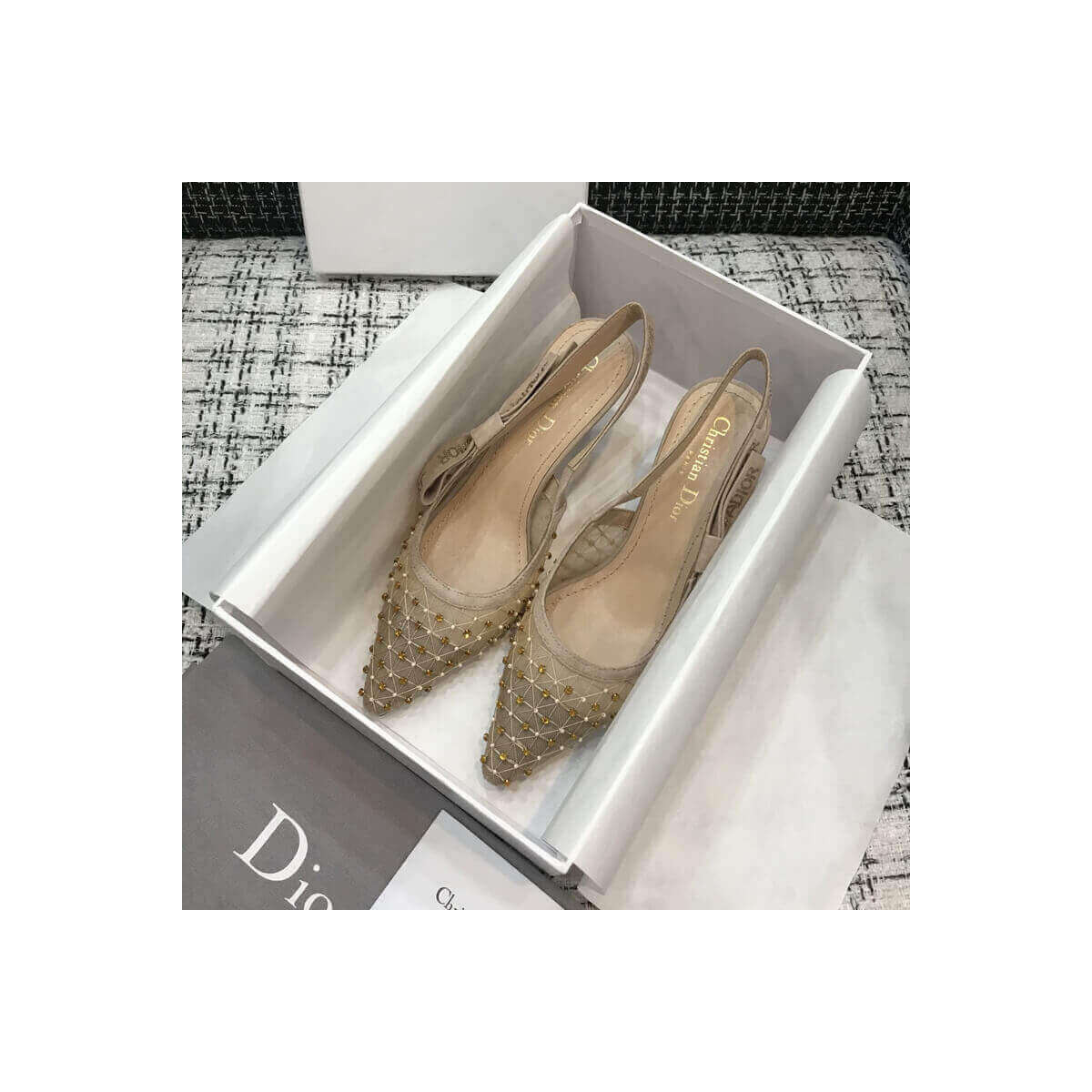 Dior J&#039;adior Slingback Pump with Thread and Bead Embroidery P767