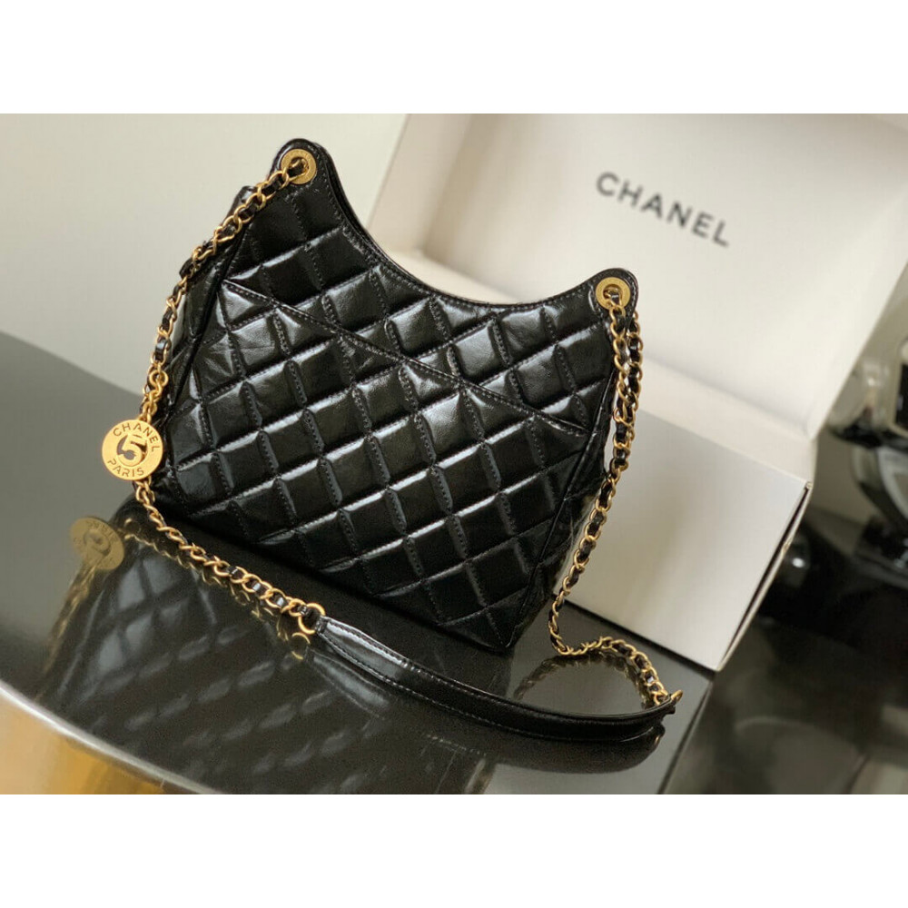 Chanel Hobo Bag in Shiny Crumpled Calfskin AS3690