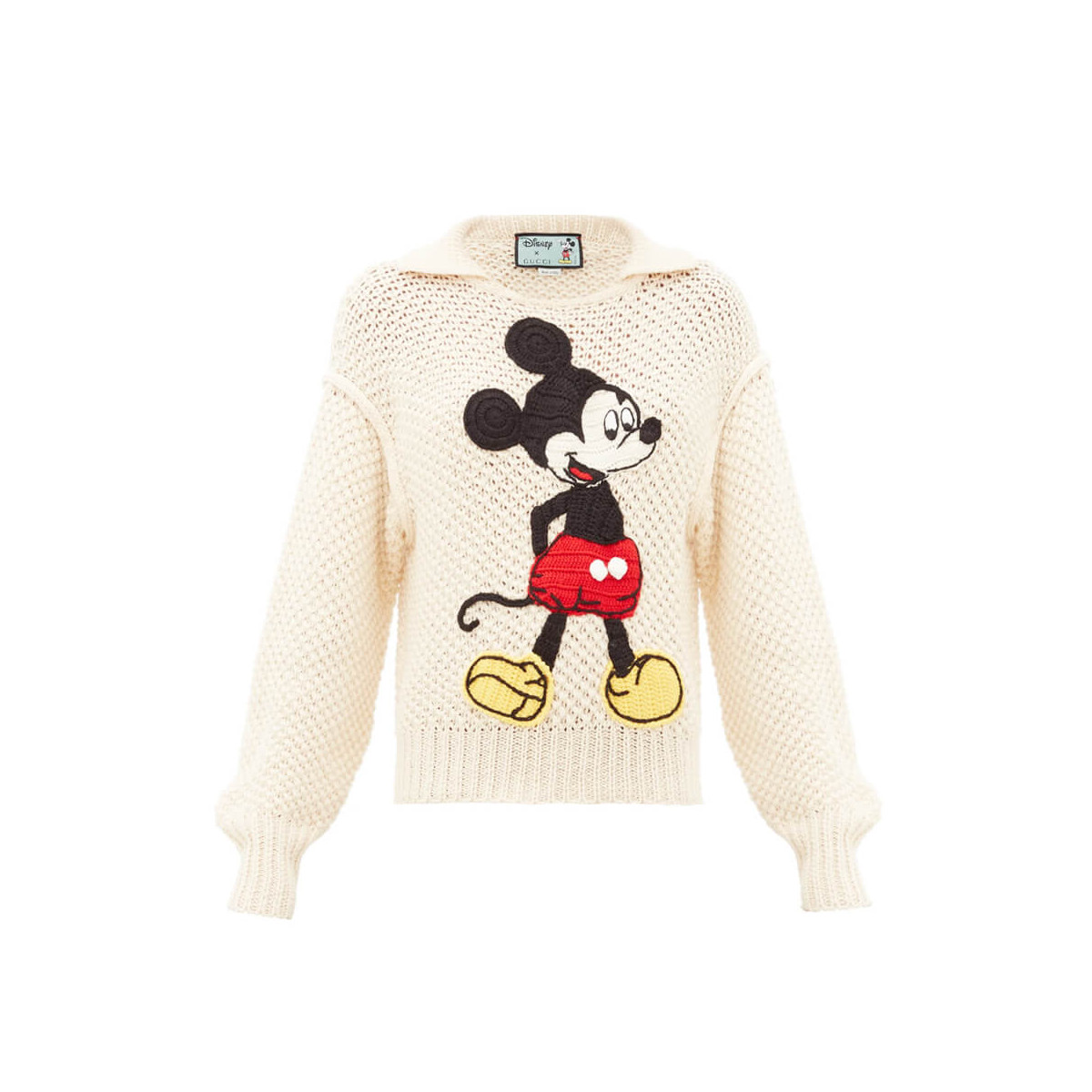 Gucci Mickey Mouse Crochet Applique Wool Sweater 320347