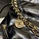 Chanel 22 Small Handbag Shiny Calfskin AS3260 Black Gold