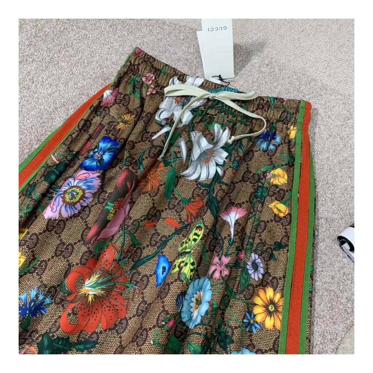 Gucci GG Flora Print Jersey Skirt 609954