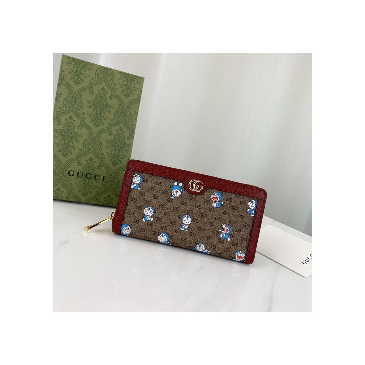 Doraemon x Gucci Zip Around Wallet 647787 in Blue