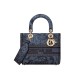 Dior Medium Lady D-Lite Bag Denim Blue Toile de Jouy Embroidery M0565