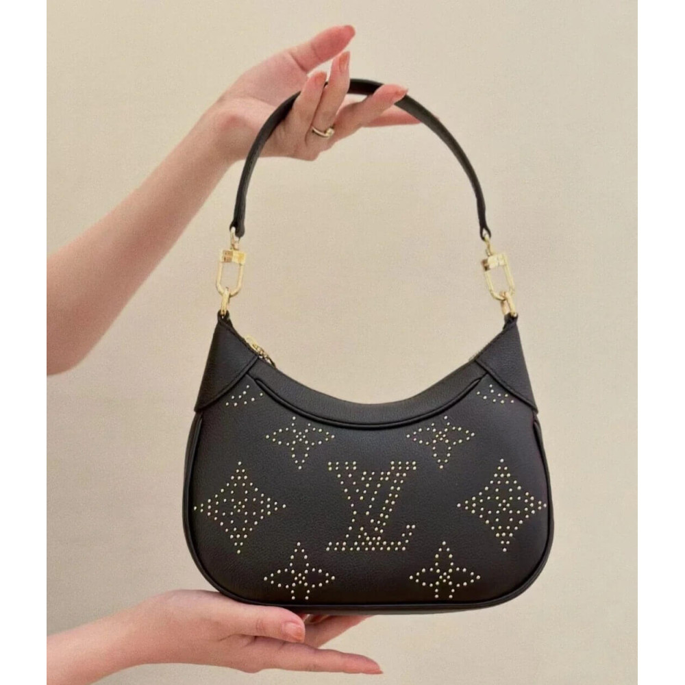 Louis Vuitton Bagatelle Bag M46735 Black Monogram Empreinte With Studs