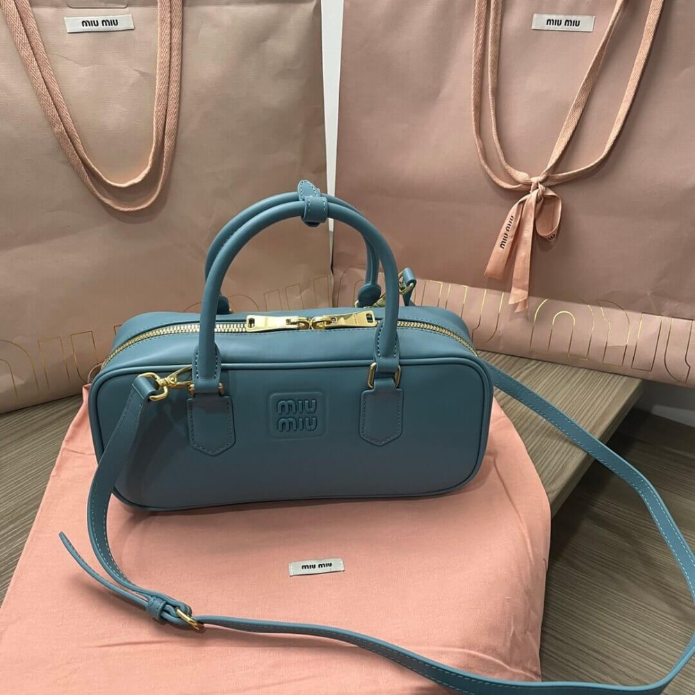 Miu Miu Arcadie Leather Bag 5BB148 Marina Blue