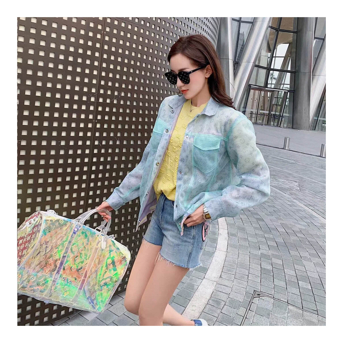 Louis Vuitton Multicolor Tulle Denim Jacket 1A7QFY