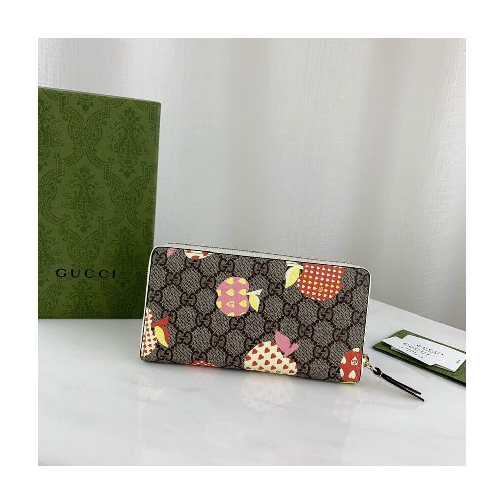 Gucci Les Pommes Zip Around Wallet 663924