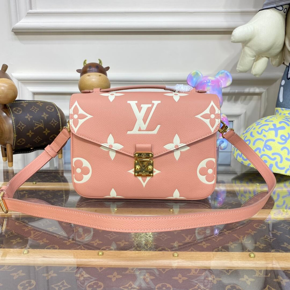 Louis Vuitton Monogram Empreinte Pochette Metis M46302 Pink/Cream