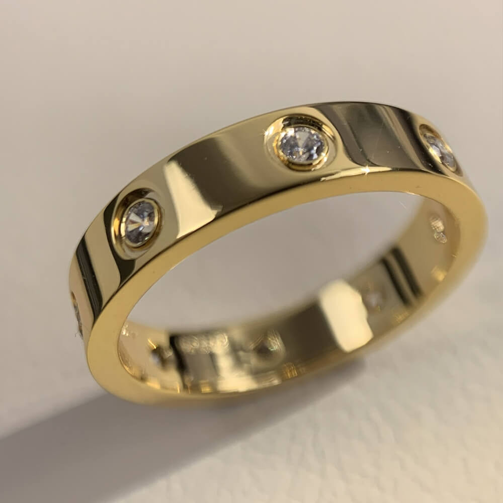 Cartier Love Wedding Band Fashion Ring 8 Diamonds