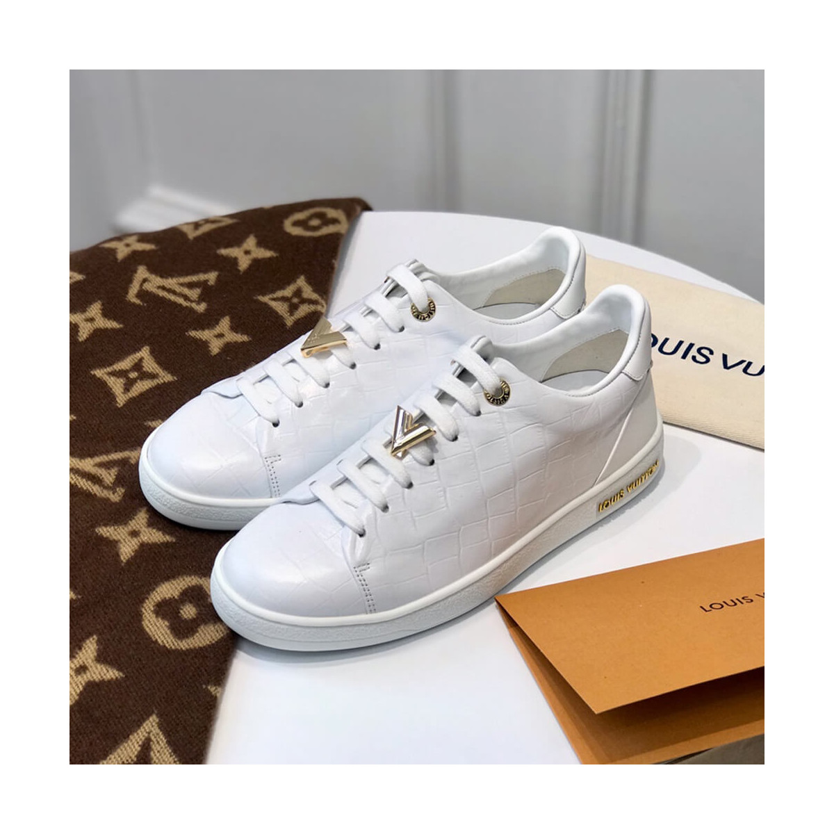 Louis Vuitton Crocodile Embossed Frontrow Sneaker 1A4VPQ