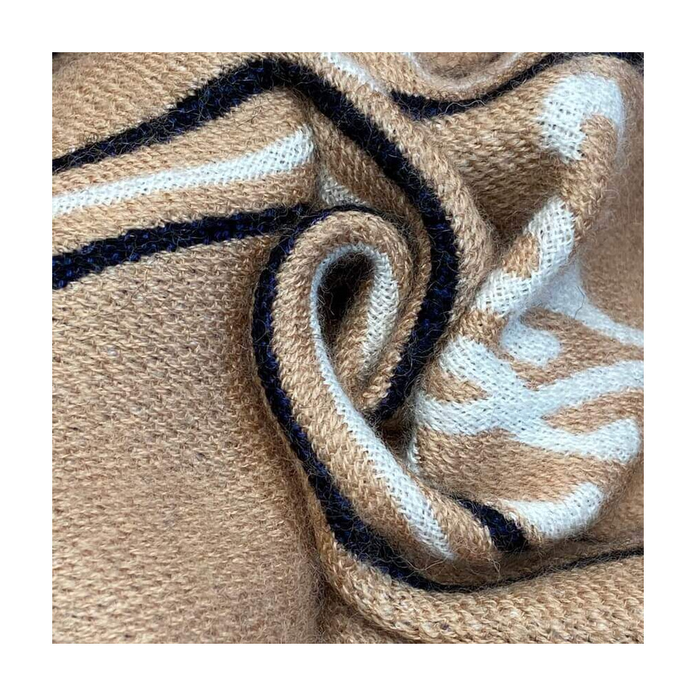 Fendi Wool Scarf In Beige/Blue FXT085