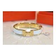 Hermes Narrow Clic H Bracelet In White