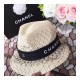 Chanel Straw Cc Fedora Hat With Mesh D010