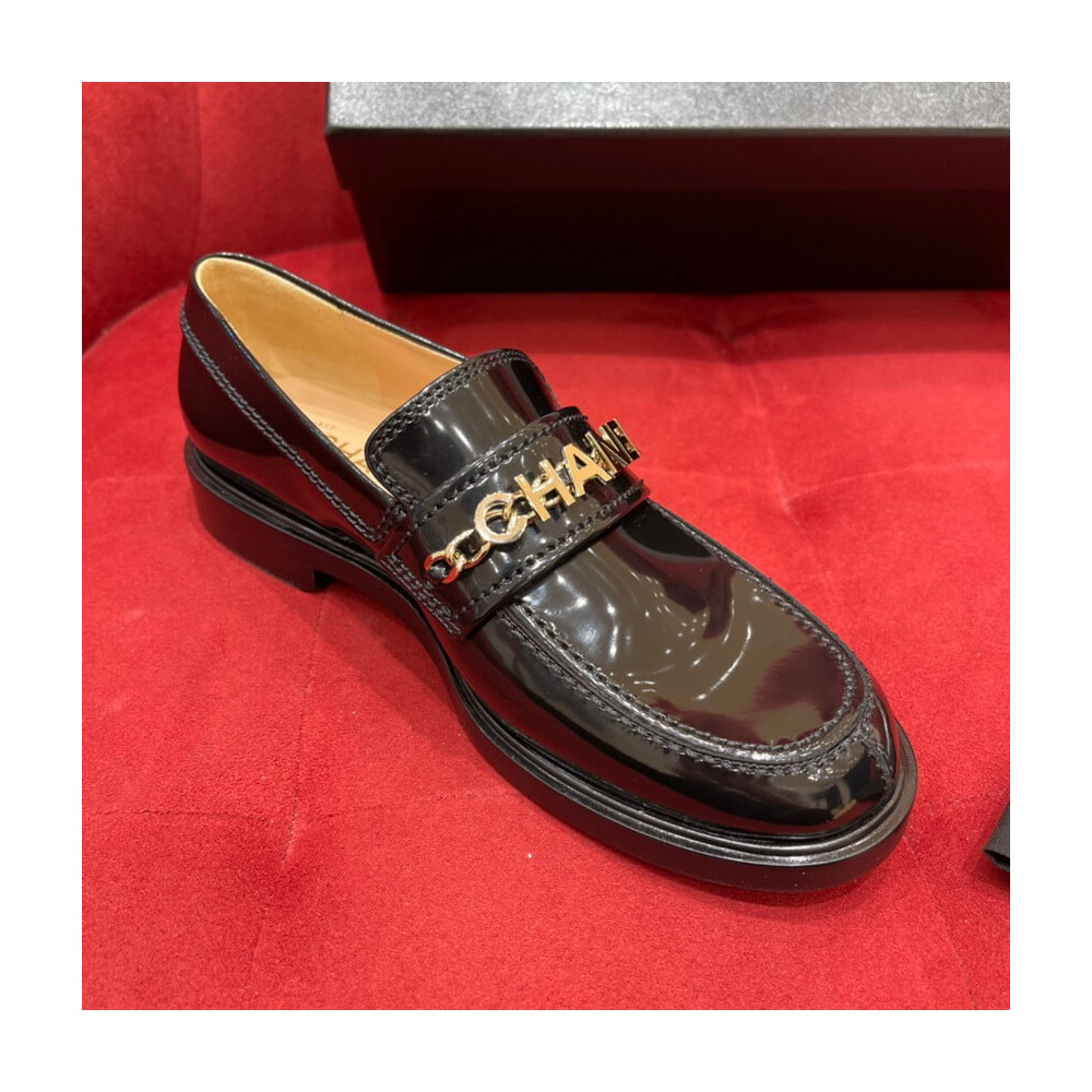 Chanel Patent Calfskin Loafers Black