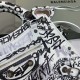 Balenciaga Neo Cagole XS Studded Printed Crinkled-Leather Tote 638515