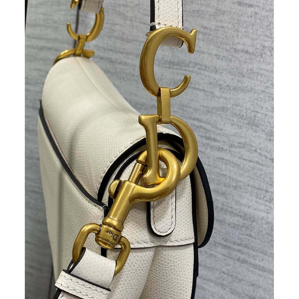 Dior Mini Saddle Bag with Strap Grained Calfskin M0456